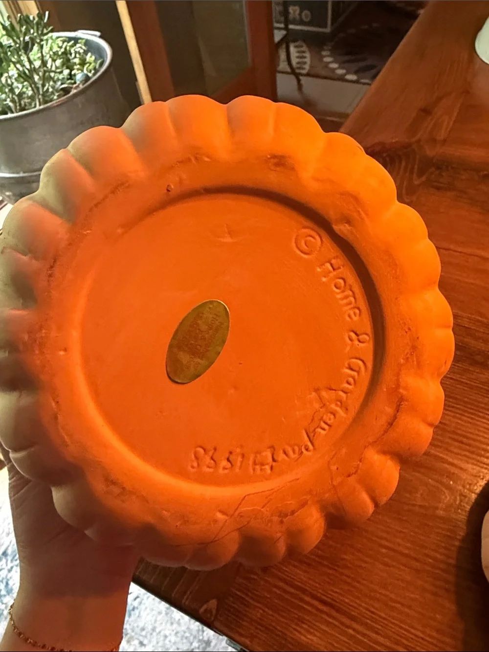 VTG 1998 Terra Cotta Clay Pottery Halloween Jack O Lantern Tea Light Pumpkin 9